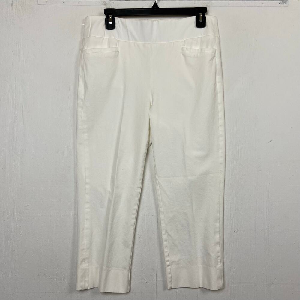Soft Surroundings Superla Stretch Pull On Straight Leg Crop Pants Petite Medium